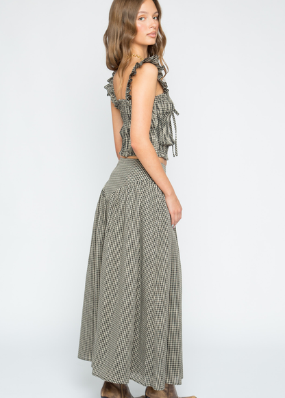 Daisy Street - Starling Black Check Maxi Skirt