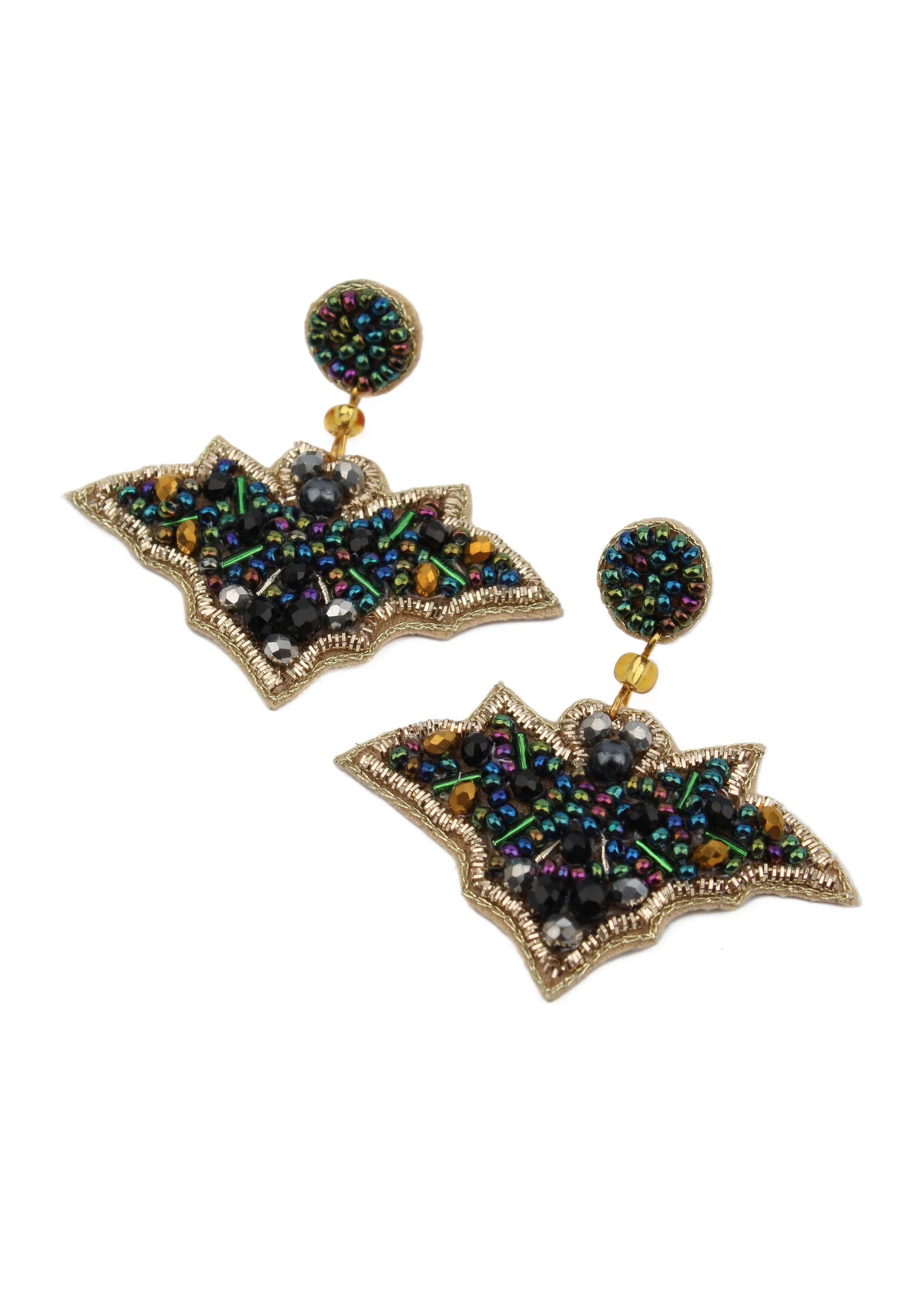 My Doris - Halloween Sparkly Bat Beaded Earrings