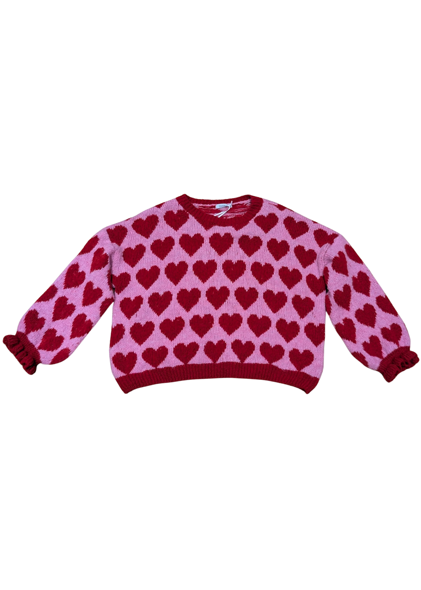 The Edit - Red & Pink Heart Knitted Jumper