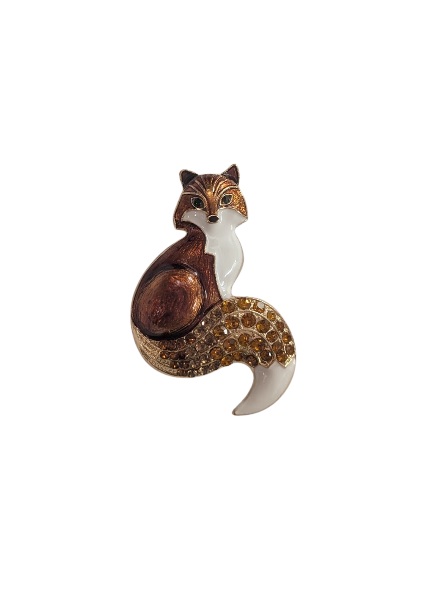 The Edit - Enamel & Bejeweled Fox Brooch