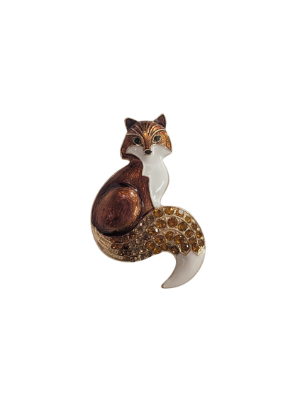 The Edit - Enamel & Bejeweled Fox Brooch
