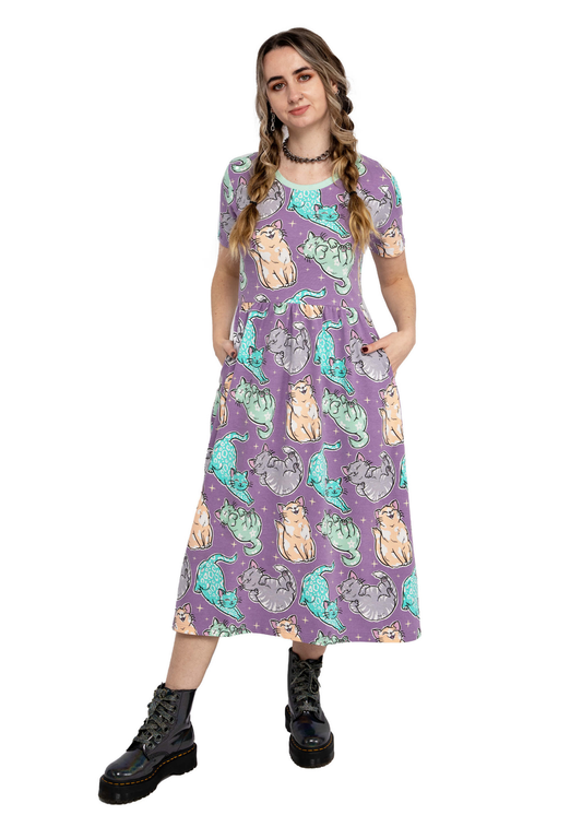 Rebel Romance x Abi Perry - Purrfect Cats Midi Dress