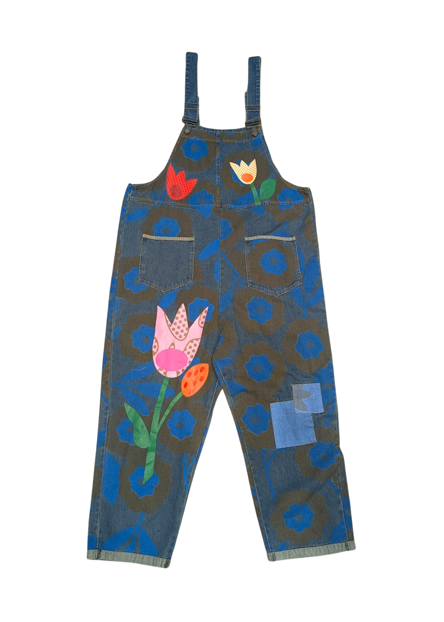 The Edit - Painted Flower Dungarees