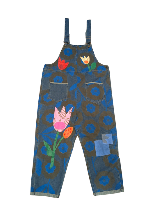 The Edit - Painted Flower Dungarees