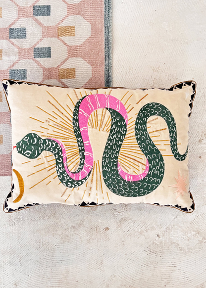 House of Disaster - Inked Snake Cushion