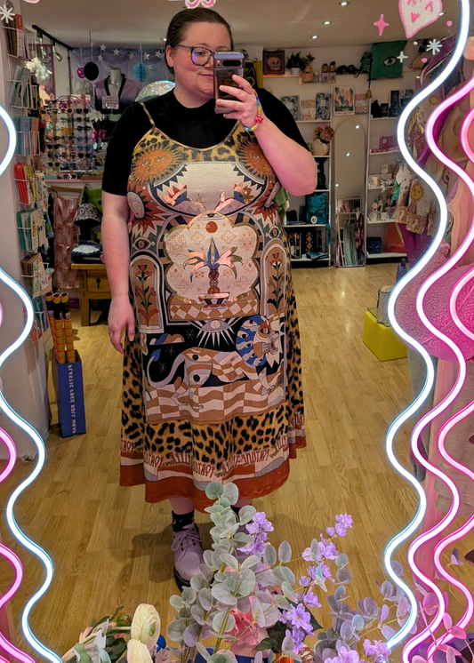 The Edit - Metallic Stretchy Jersey Cosmic Lion Maxi Dress