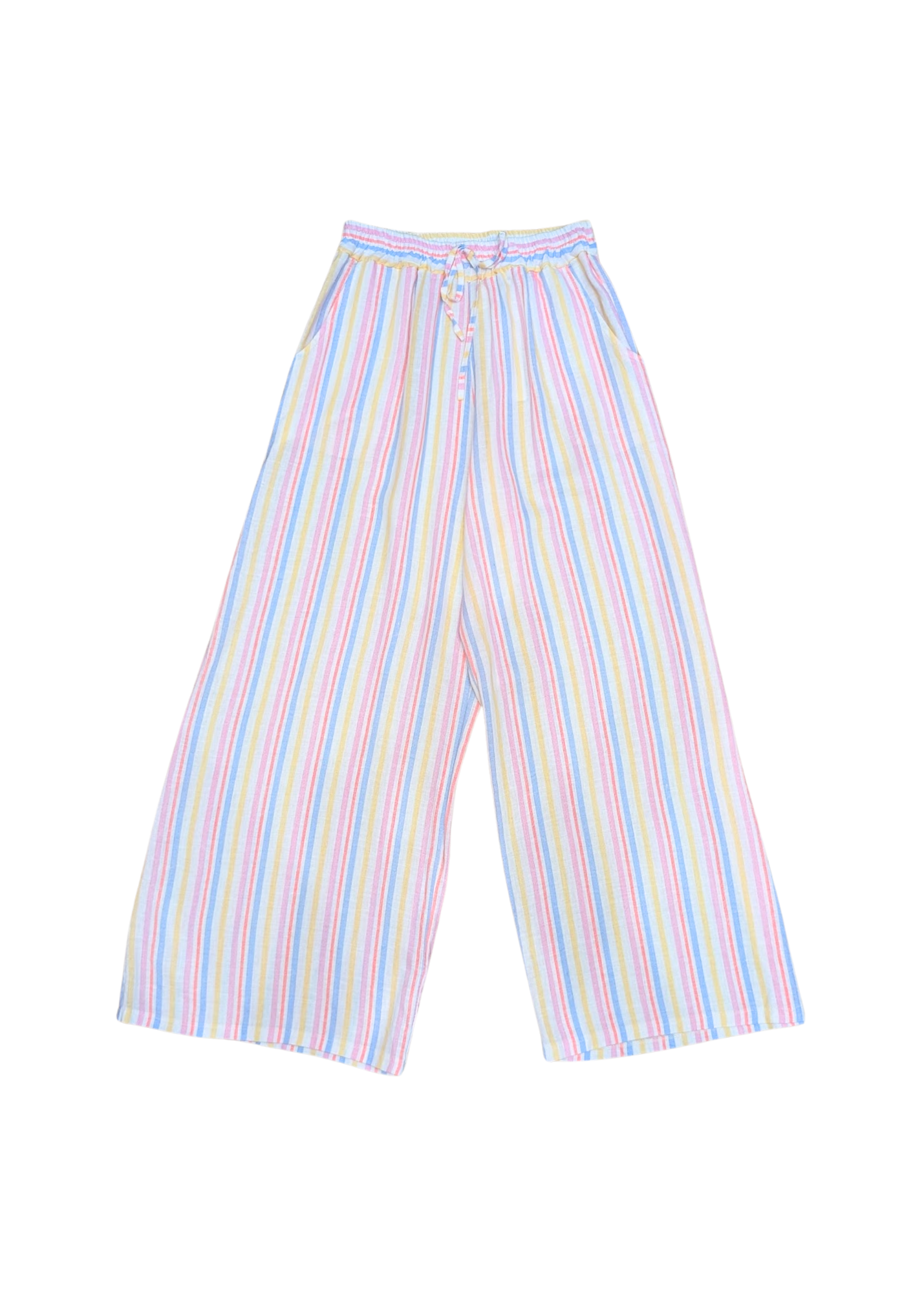 The Edit - Multicolour Vertical Stripe Linen Trousers