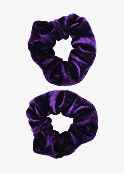 The Edit - Plum Velvet Purple Scrunchie Duo