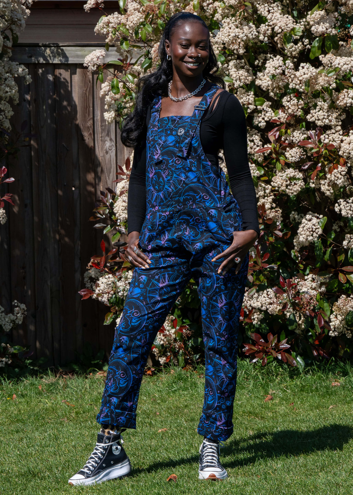Rebel Romance - Celestial Dreams Stretch Twill Dungarees