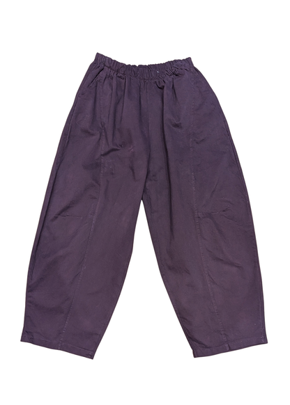The Edit - Deep Burgundy Twill Barrel Cocoon Trousers