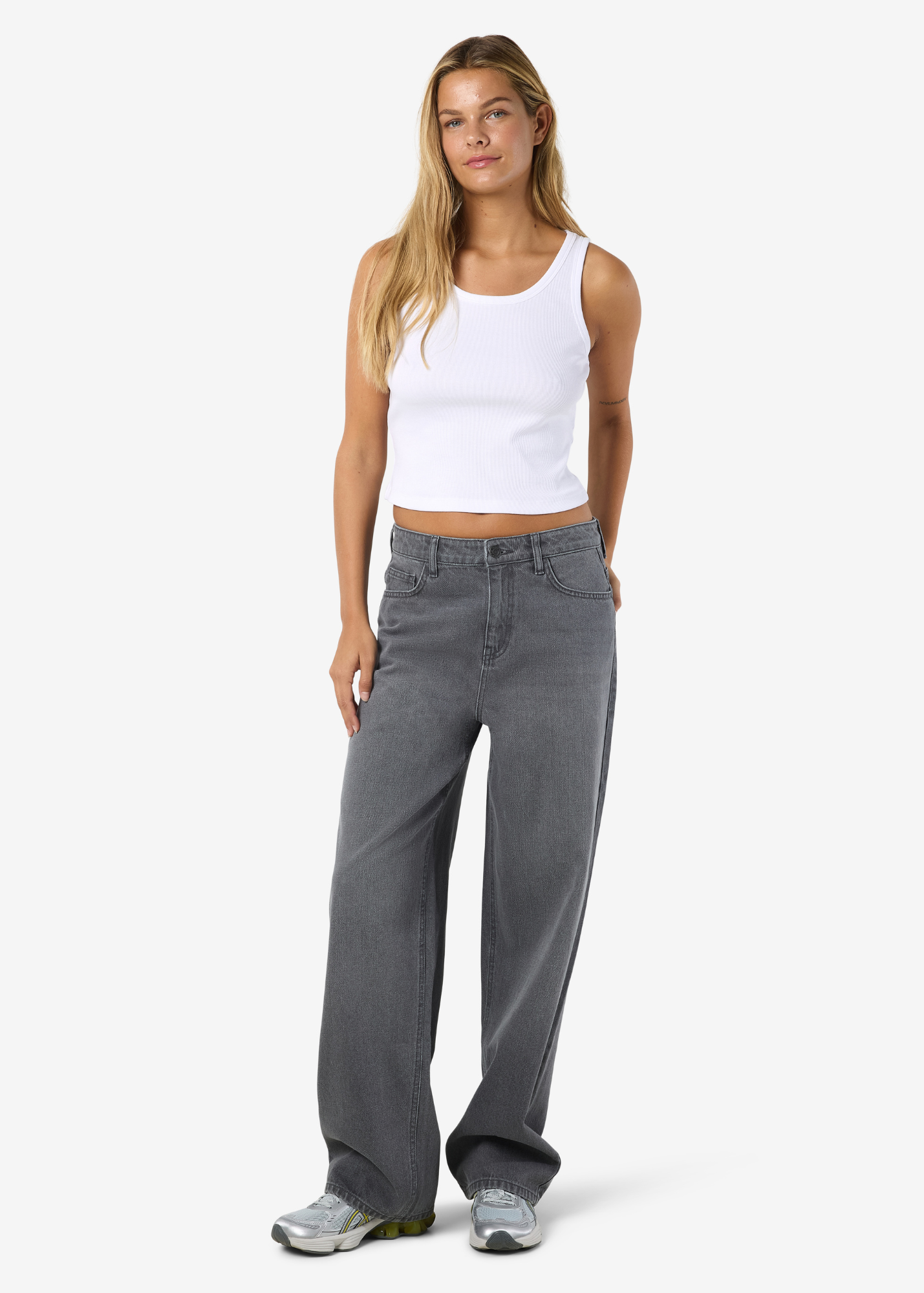 Noisy May - Grey Wide Leg Jeans