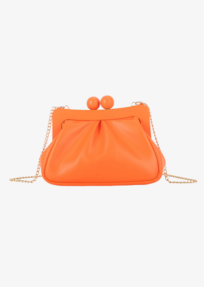 The Edit - Orange Retro Clasp Top Bag