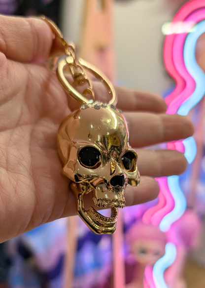 The Edit - Gold Tone Skull Bag Charm Keyring