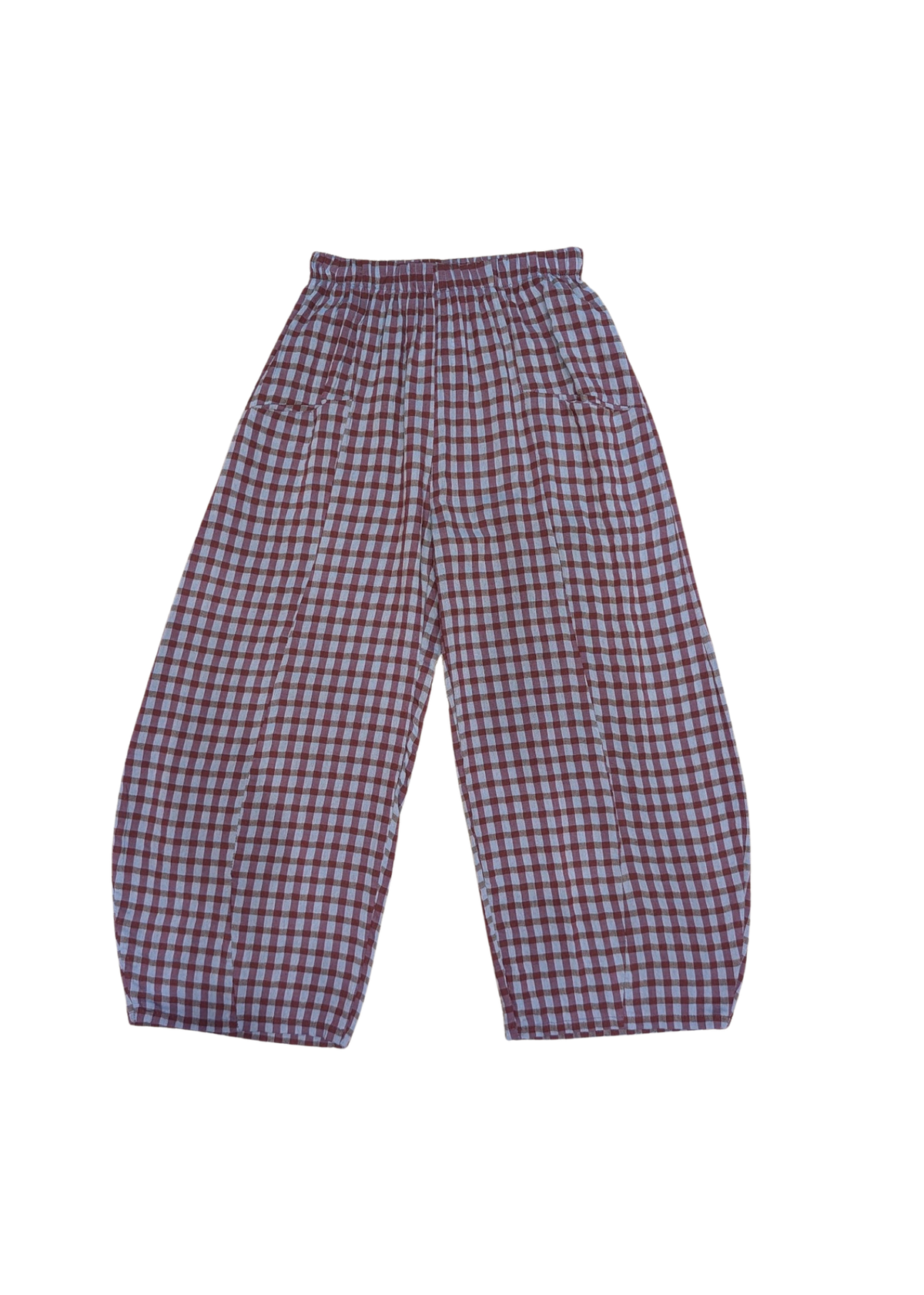 The Edit - Berry & Lilac Checked Gingham Cocoon Trousers