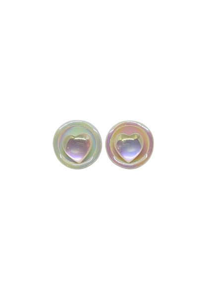 The Edit - Iridescent Heart Earrings