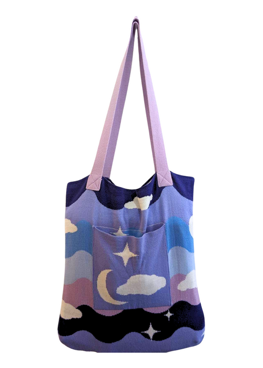 Home of Rainbows - Midnight Knit Tote Bag SECONDS