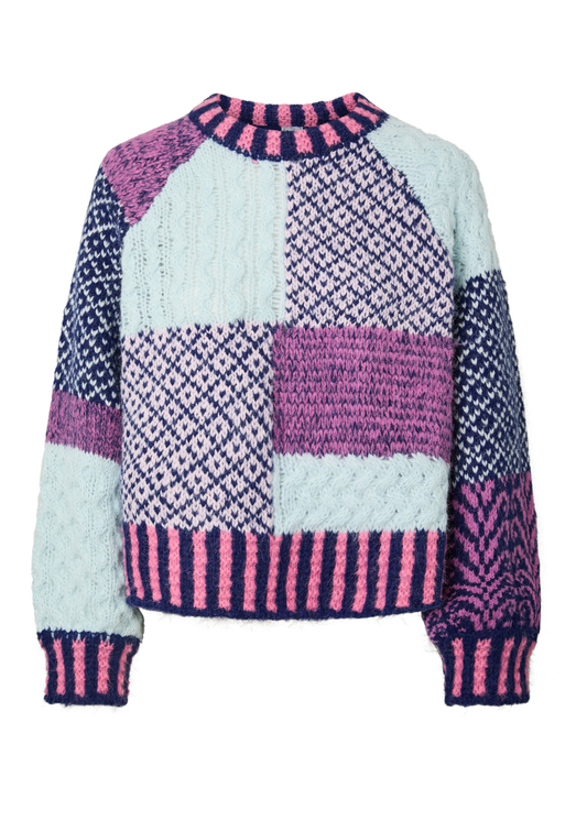 Pieces - Purple Stripe Mismatch Jumper