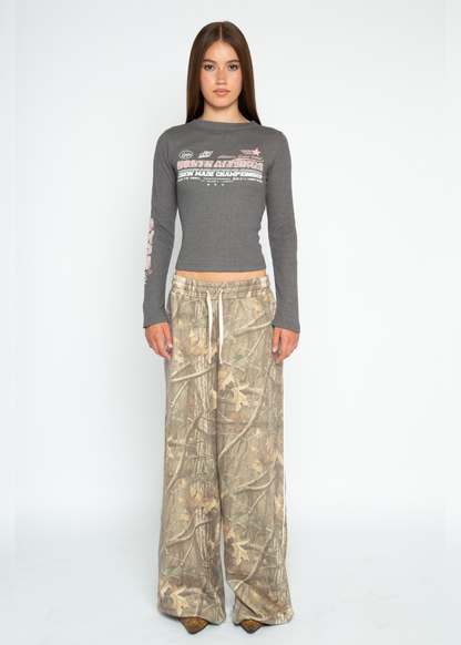 Daisy Street - Khaki Tree Camo Montauk Joggers