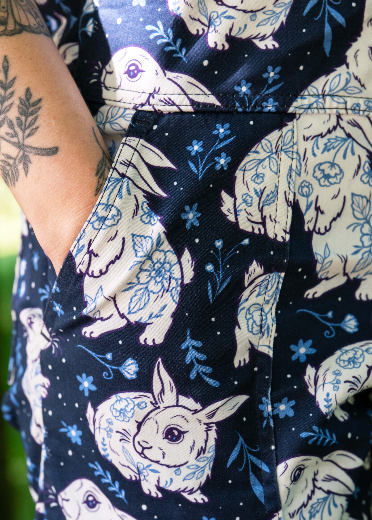 Rebel Romance x Abi Perry - Bunnies Stretch Dungarees