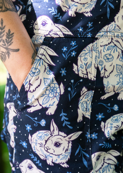 Rebel Romance x Abi Perry - Bunnies Stretch Dungarees