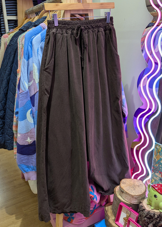 The Edit - Brown Corduroy Wide Leg Trousers