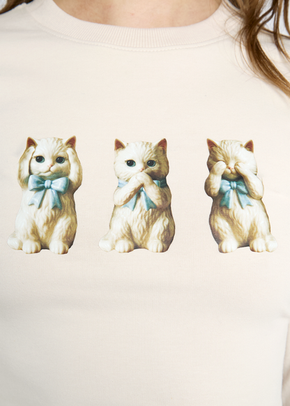 Daisy Street - Three Kittens Crush Tee with Long Sleeves