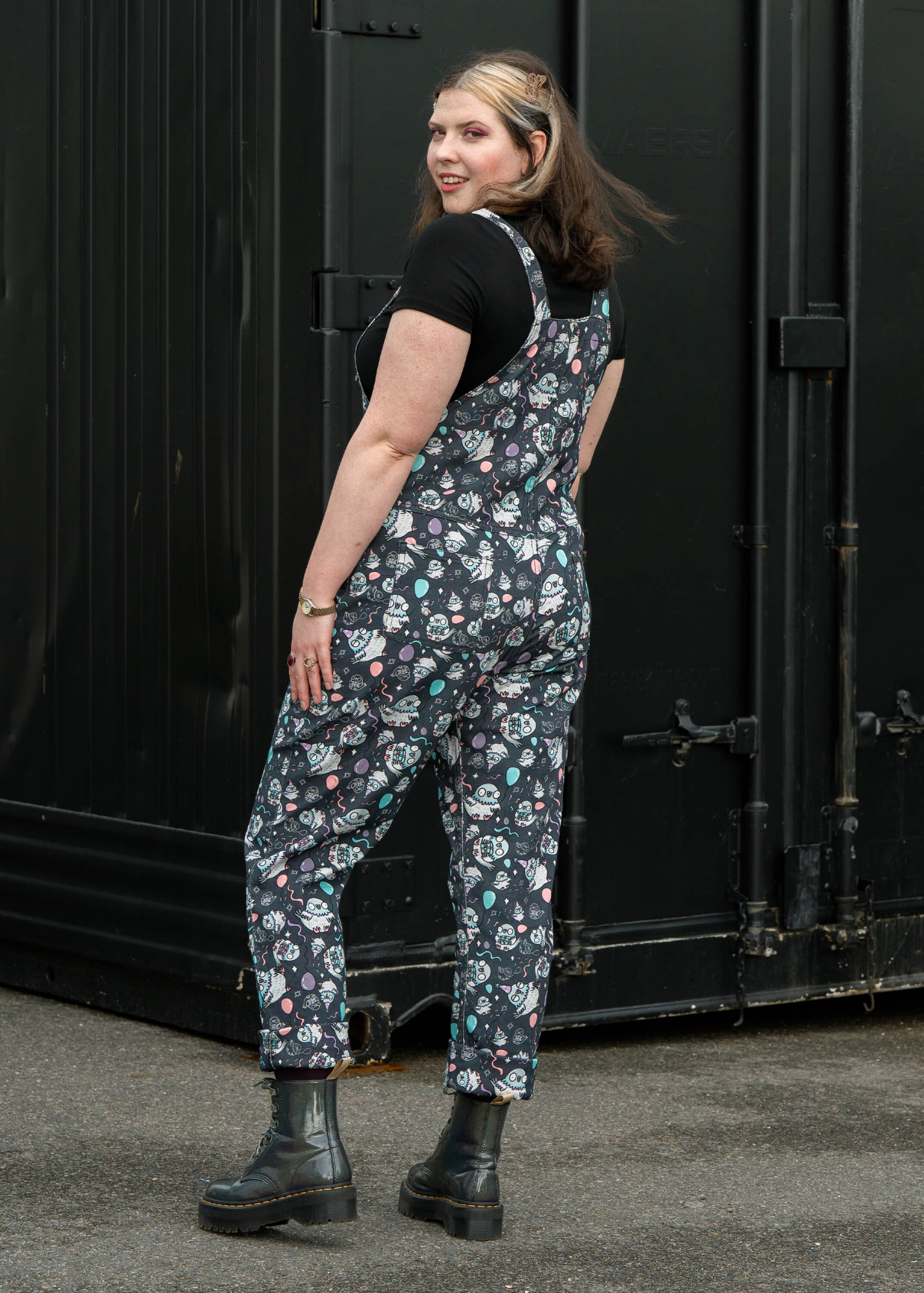 Rebel Romance x Katie Abey - Pigeon Party Stretch Dungarees