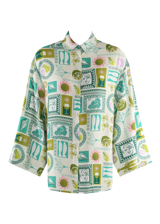 The Edit - Green Mosaic Shirt