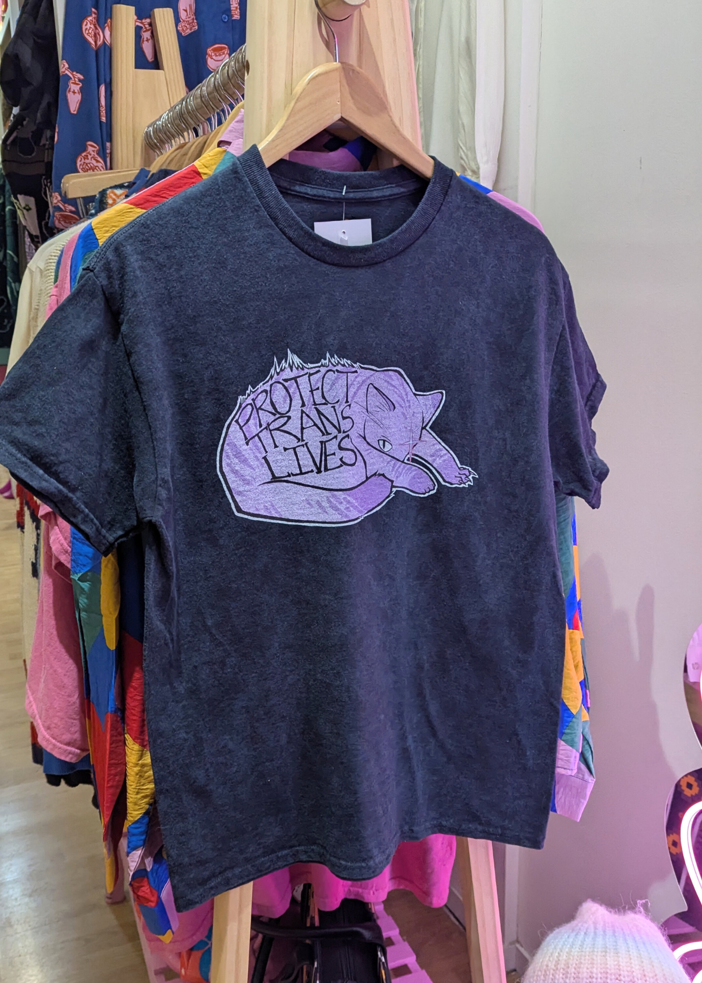 Home of Rainbows - Unisex 'Protect Trans Lives' Cat Charity Tee