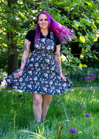 Rebel Romance x Katie Abey Pigeon Party Flared Pinafore Dress