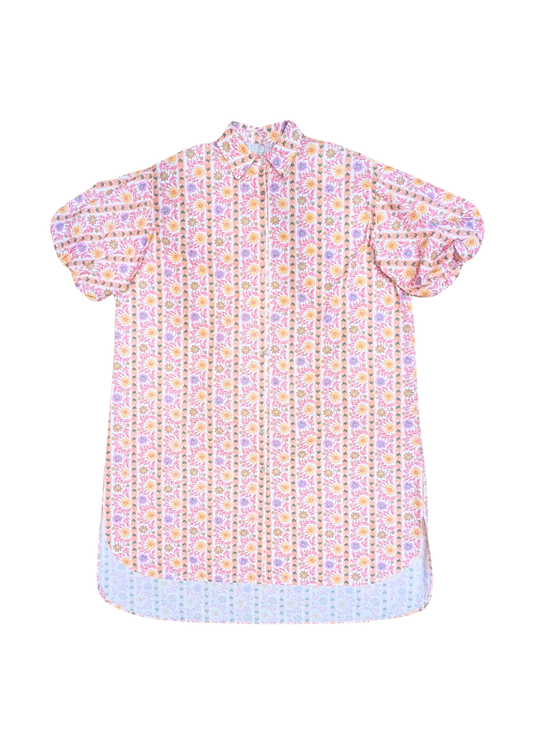 The Edit - Pastel Wallpaper Flower Print Shirt Dress