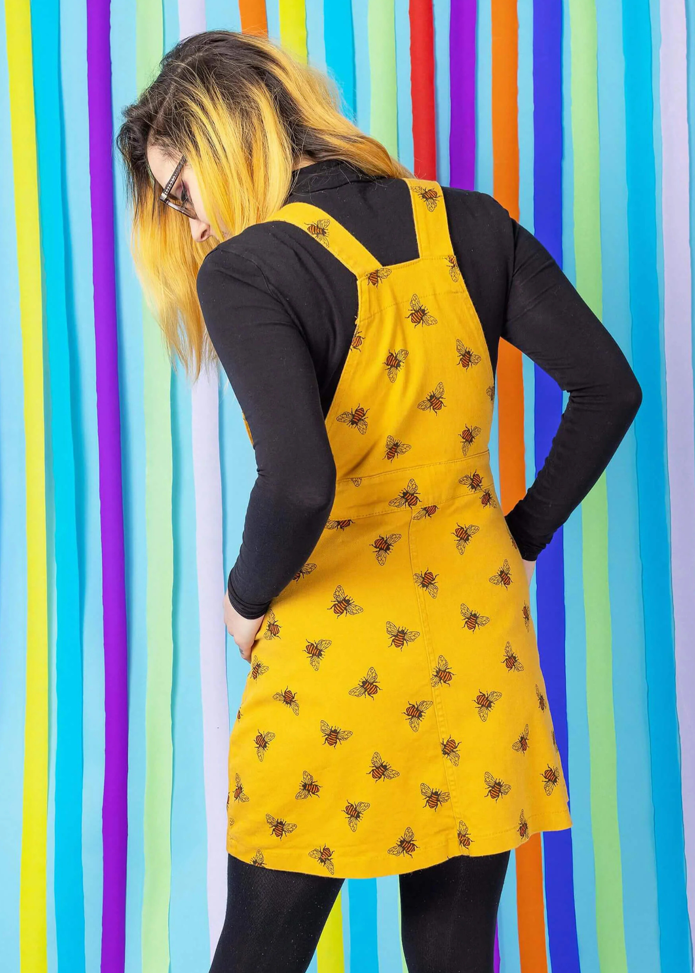 Run & Fly - Twill Gold Bee Pinafore