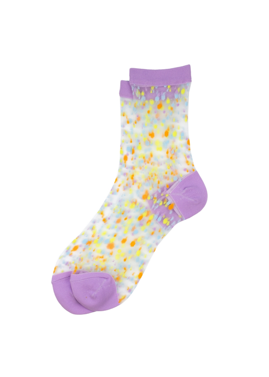 Joe Cool - Lilac Speckle Sheer Mesh Socks