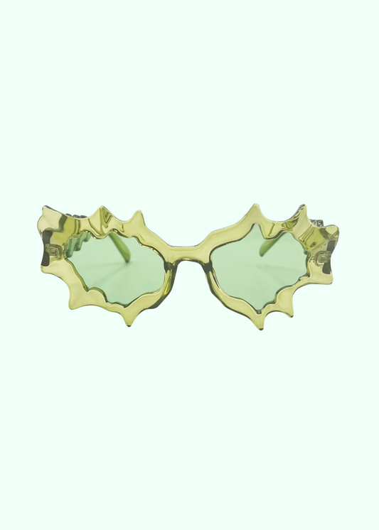 The Edit - Y2K Wavy Sunglasses in Green