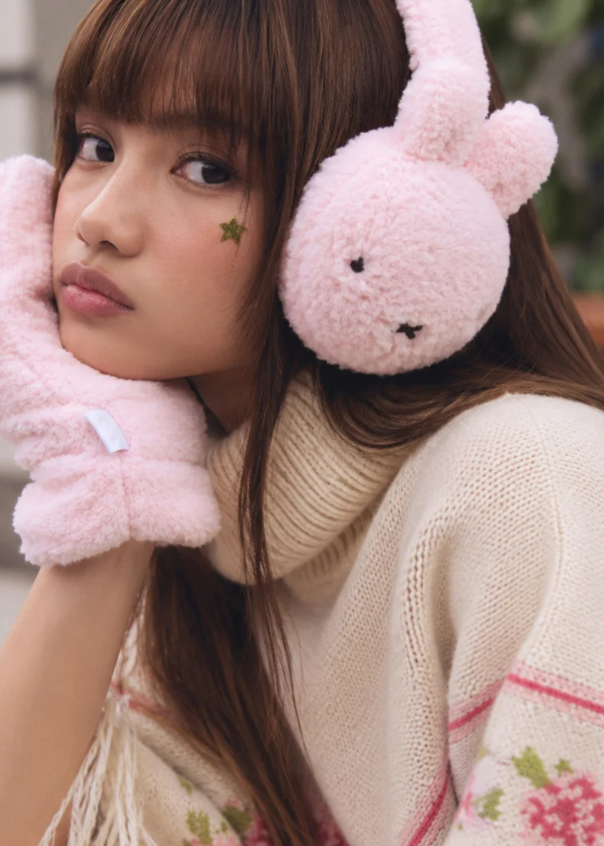 Daisy Street - Pink Miffy Borg Ear Muffs