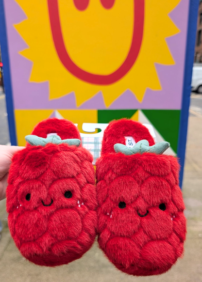 Daisy Street - Raspberry Plush Slippers