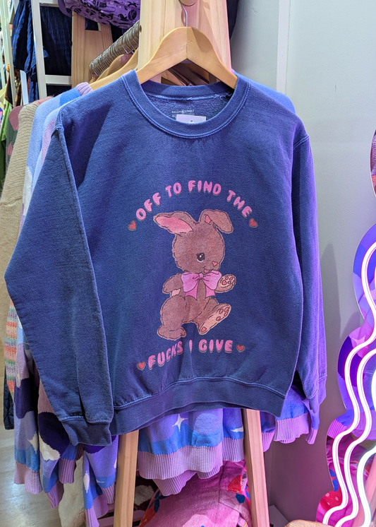 Daisy Street - Navy ‘Off to Find the F**ks’ Bunny Sweater