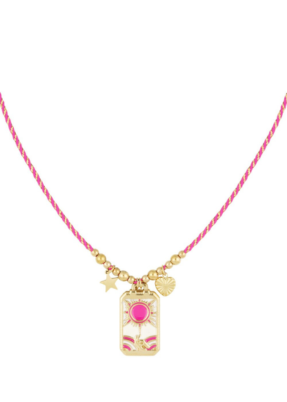 The Edit - Pink Sun Tarot Charm Necklace