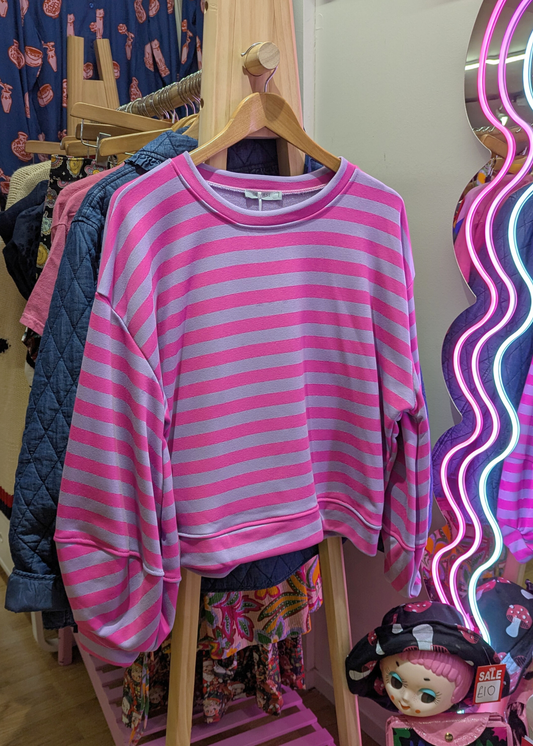 The Edit - Pink & Lilac Striped Sweater