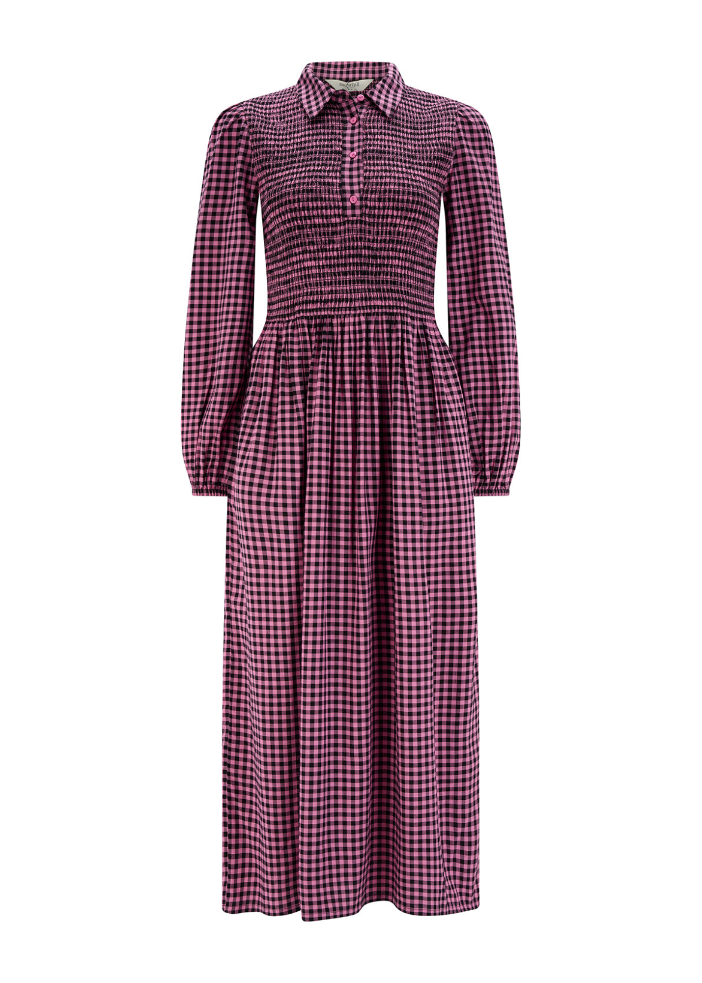 Sugarhill Brighton - Diana Shirred Rose Gingham Midi Dress