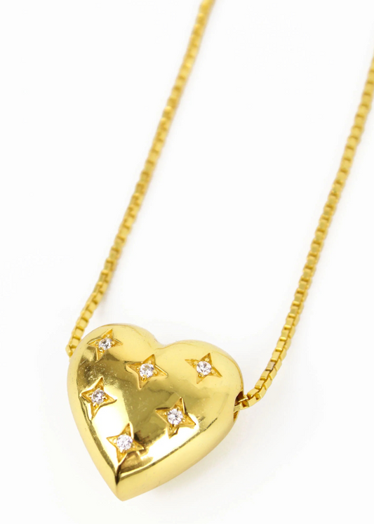 My Doris - Chunky Heart Gem Necklace
