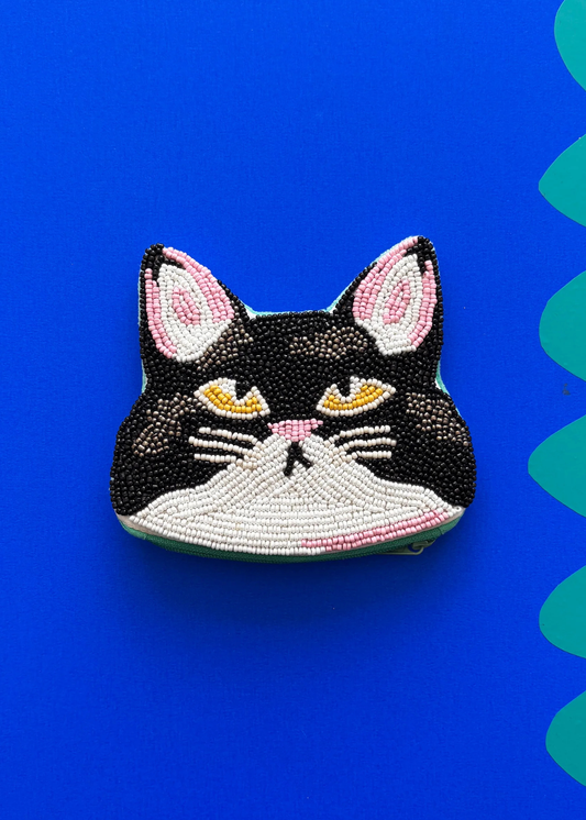 House of Disaster - Catnip Cat Beaded Coin Purse