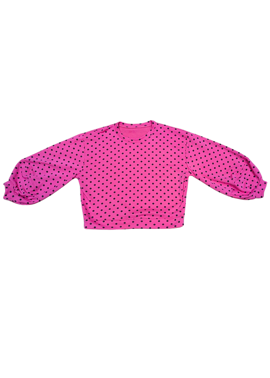 The Edit - Pink & Black Polka Dot Sweater