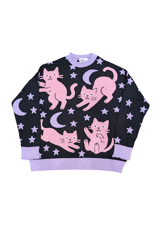 Thunder Egg - Cosmic Cats Oversized Jumper