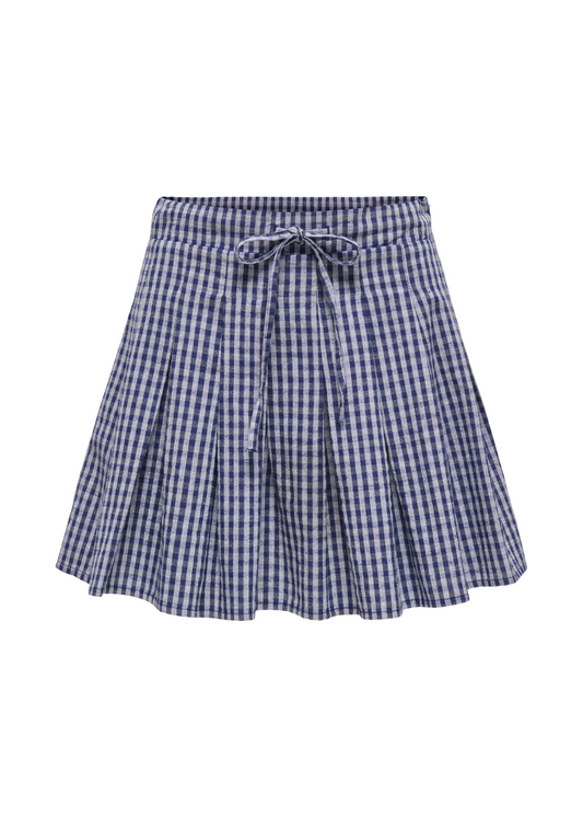 Only - Blue Gingham Mini Skirt