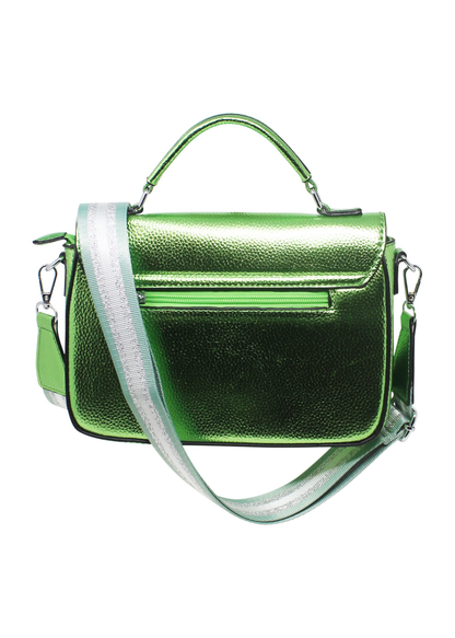 The Edit - Metallic Satchel Bag in Green