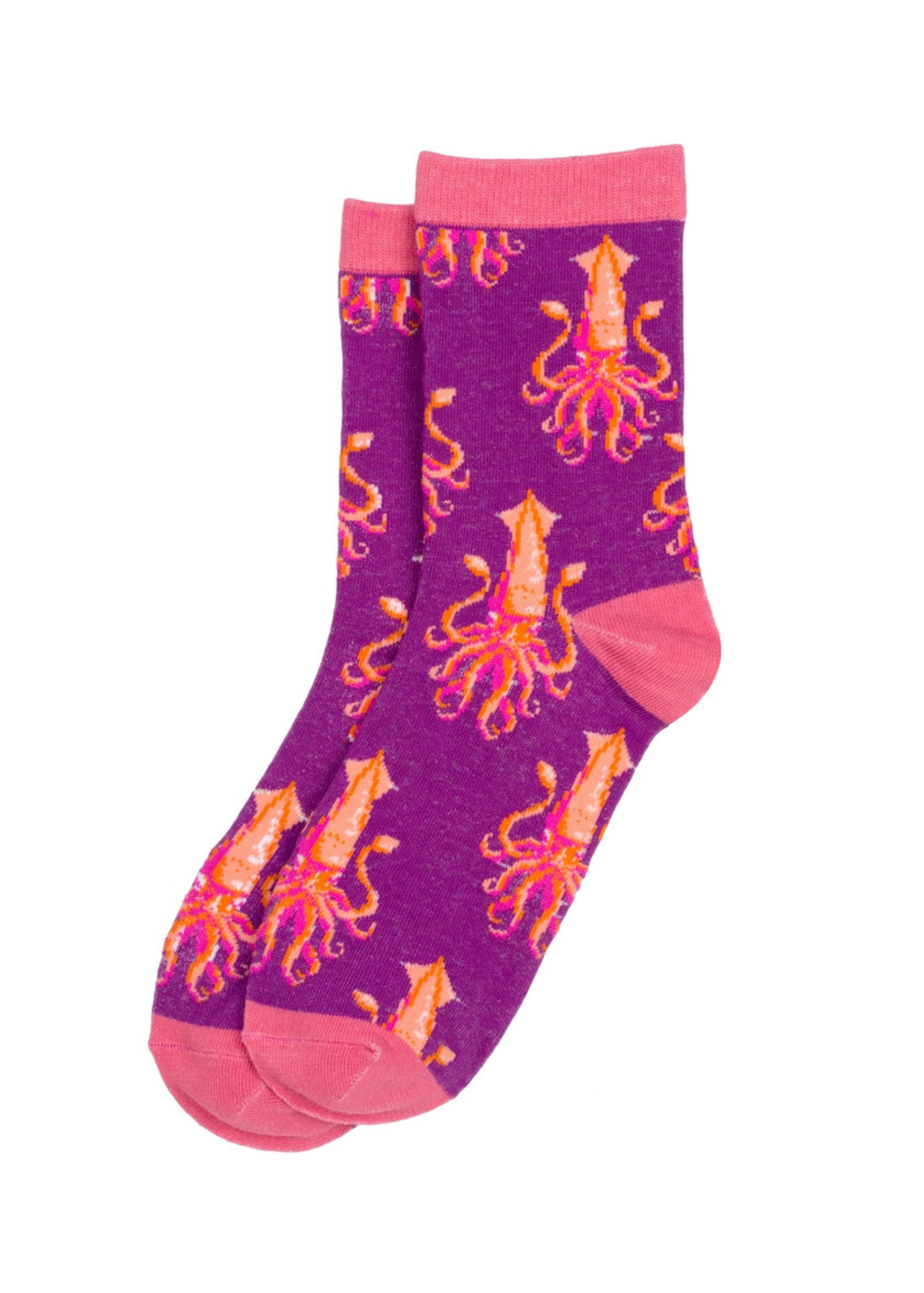 Joe Cool - Purple and Orange Squid Socks