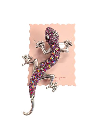 The Edit - XXL Pink Jewel Lizard Brooch