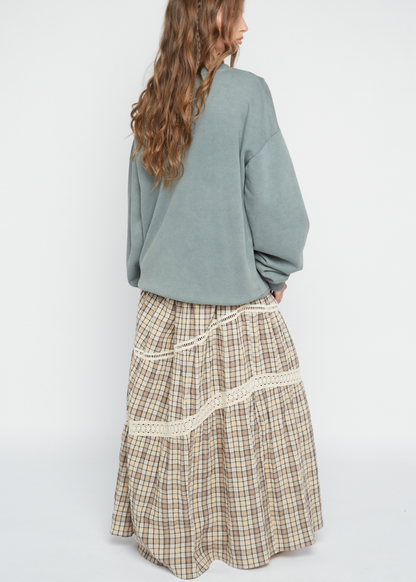Daisy Street - Clove Check Maxi Skirt