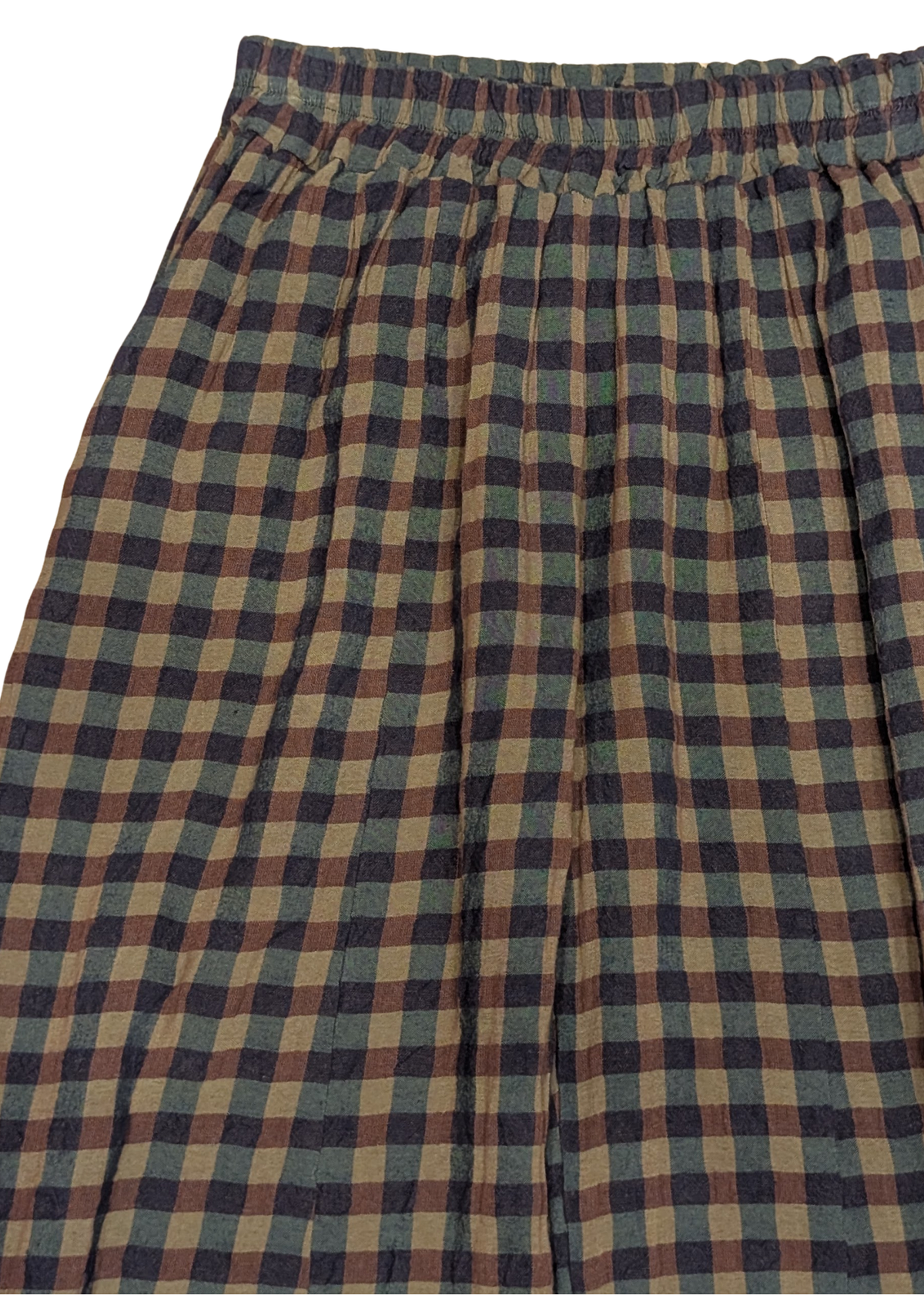 The Edit - Green & Blue Checked Gingham Balloon Trousers